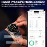 Yowow BIT Blood Pressure Smart Watch with Air Pump and Air Cuff, 1.56'' AMOLED Bluetooth Call Fitness Tracker, 24/7 Heart Rate Monitor Blood Oxygen Temperature Sleep Tracker for Android/iOS