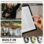 RIFESI Smart Ring for Women Men, Fashion Minimalist Fitness Ring & Sleep Tracker Ring with Heart Rate, Blood Pressure,5ATM Waterproof Health Ring,Gifts for Women Men Gift,No Subscription (Black,8)