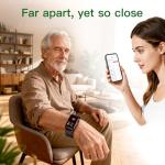 Fajocru Fall Detection Smart Watch for Seniors with GPS Tracking, SOS Alert & HD Video Call, Waterproof Fitness Tracker for Dementia/Alzheimer’s, 4G Safety (Casual, Red)