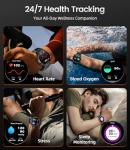 WalkerFit Military Smart Watch for Men, 1.85'' Big Screen Running Smartwatch with Calls/710 mAh Large Battery/Pedometer, Waterproof Fitness Activity Tracker for Android iOS (Black)