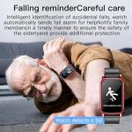 Fajocru Fall Detection Smart Watch for Seniors with GPS Tracking, SOS Alert & HD Video Call, Waterproof Fitness Tracker for Dementia/Alzheimer’s, 4G Safety (Casual, Red)