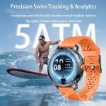 LZBWOL Smart Watch for Men (Answer/Make Call), Built-in GPS, Compass, 1.60" AMOLED, 5ATM Waterproof, Heart Rate SpO2 Sleep Monitor, iPhone Android - Orange