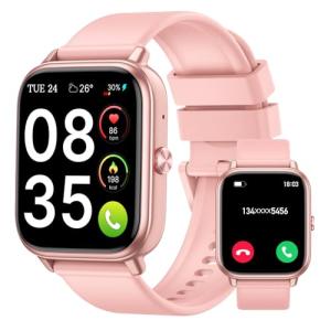 Smart Watch for Men Women (Answer/Make Calls), 1.83" HD Touchscreen Fitness Tracker, 480Hrs Playtime,112+ Sports Modes,Fitness & Sleep Tracker,Health,Fitness Watch for Android/iOS,IP68 Waterproof,Pink
