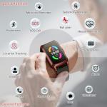 Fajocru Fall Detection Smart Watch for Seniors with GPS Tracking, SOS Alert & HD Video Call, Waterproof Fitness Tracker for Dementia/Alzheimer’s, 4G Safety (Casual, Red)