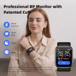 Smart Watch Blood Pressure, 1.95'' Blood Pressure Watch with Air Pump Cuff, S7 Smartwatch with Blood Pressure Sleep Monitor Sports Tracking for Android iOS Supports Data Sharing, Reminder Monitoring