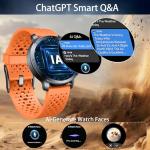 LZBWOL Smart Watch for Men (Answer/Make Call), Built-in GPS, Compass, 1.60" AMOLED, 5ATM Waterproof, Heart Rate SpO2 Sleep Monitor, iPhone Android - Orange