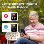 Fajocru Fall Detection Smart Watch for Seniors with GPS Tracking, SOS Alert & HD Video Call, Waterproof Fitness Tracker for Dementia/Alzheimer’s, 4G Safety (Casual, Red)