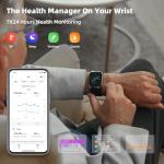 Blood Pressure Smartwatch with Dual Patented Cuff, Wrist BP Monitor Watch 24/7 Sleep Stress Monitoring, Sports Tracking App for Android and iOS Blood Pressure Watch Supports Data Sharing