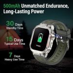 ZHUANLEMA Military Smart Watch for Men, 2.02" Outdoor Sport Smartwatch with Flashlight, Heart Rate Blood Oxygen Blood Pressure Sleep, 100+ Sport Modes Fitness Tracker Compatible Android and iOS Green