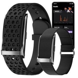 Activity & fitness trackers for men women, smart health wristband no screen ,24-H automatic sleep/heart rate/stress/step/calorie,120+exercise modes,60-day battery life,waterproof,free app,2 wristbands