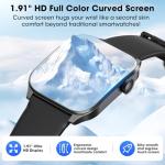 Haulvean Curve Smart Watch for Men Women, 1.91" Smartwatches with 120+ Sport Modes, Fitness Tracker with Bluetooth Call, Heart Rate, Waterproof Activity Tracker Smartwatch for iOS Android Phones