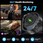 Smart Watch, 1.75" AMOLED Smartwatch for Men Women(Answer/Make Call), Fitness Activity Tracker Heart Rate/Sleep Monitor/Pedometer, IP68 Waterproof, 100+ Sport Modes Smart Watches for Android iPhone