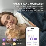 Mworld Smart Ring, Fitness & Health Tracker with Emotional AI Analysis, Sleep Monitor, Heart Rate/SpO2 Tracking, 10ATM Waterproof for Men and Women - Ceramic Material (Black, 11)