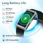 ganopterygon Smart Activity Fitness Tracker, Heart Rate Sleep Monitor, GPS Tracking, 120+ Sport Modes, 30-Day Battery, 2 Bands Black & Blue