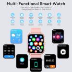 Smart Watch for Men Women (Answer/Make Calls), 1.83" HD Touchscreen Fitness Tracker, 480Hrs Playtime,112+ Sports Modes,Fitness & Sleep Tracker,Health,Fitness Watch for Android/iOS,IP68 Waterproof,Pink