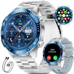 Military Smart Watch for Men(Answer/Calls),1.43''AMOLED Screen,500mAh 5ATM Waterproof,170 Sports Modes, Fitness Tracker Watch with Heart Rate/Blood Pressure/SpO2 for Android/iOS,Smartwatch Black