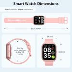 Smart Watch for Men Women (Answer/Make Calls), 1.83" HD Touchscreen Fitness Tracker, 480Hrs Playtime,112+ Sports Modes,Fitness & Sleep Tracker,Health,Fitness Watch for Android/iOS,IP68 Waterproof,Pink