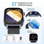 Smart Watch (Answer/Make Call), 2.1" Curved AMOLED Screen Smartwatch for Men Women, Activity Trackers with 150+ Sport Modes/Heart Rate/Sleep/SpO2 Monitor,5ATM Waterproof, Android and iOS Compatible