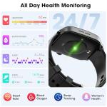 Haulvean Curve Smart Watch for Men Women, 1.91" Smartwatches with 120+ Sport Modes, Fitness Tracker with Bluetooth Call, Heart Rate, Waterproof Activity Tracker Smartwatch for iOS Android Phones