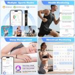 Smart Bracelet for Women, Health Activity Fitness Trackers, 24/7 Heart Rate, Blood Oxygen & Stress Monitor, 24H Sleep Tracker, Smart Wristband with Free APP 2 Bands, Valentine’s Day Gift for Women