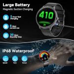 Smart Watch, 1.75" AMOLED Smartwatch for Men Women(Answer/Make Call), Fitness Activity Tracker Heart Rate/Sleep Monitor/Pedometer, IP68 Waterproof, 100+ Sport Modes Smart Watches for Android iPhone