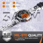 Foxhawk Military Smart Watches with GPS Tracker, 1.45” HD Rugged Smart Watch with LED Flashlight Compass, 3ATM Waterproof Tactical Smartwatch for iOS Android, Fitness Watch for Men Bluetooth Calling