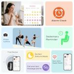 Activity & fitness trackers for men women, smart health wristband no screen ,24-H automatic sleep/heart rate/stress/step/calorie,120+exercise modes,60-day battery life,waterproof,free app,2 wristbands