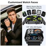 Haulvean Curve Smart Watch for Men Women, 1.91" Smartwatches with 120+ Sport Modes, Fitness Tracker with Bluetooth Call, Heart Rate, Waterproof Activity Tracker Smartwatch for iOS Android Phones