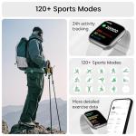 Smart Watch with Alexa Built-in, 1.83" HD Touchscreen Fitness Tracker with Bluetooth Calling, Fitness Watch with Heart Rate/Sleep Monitor/120+ Sports, IP68 Waterproof Smartwatch for Android iOS, Gray