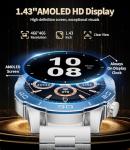 Military Smart Watch for Men(Answer/Calls),1.43''AMOLED Screen,500mAh 5ATM Waterproof,170 Sports Modes, Fitness Tracker Watch with Heart Rate/Blood Pressure/SpO2 for Android/iOS,Smartwatch Black