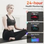 Smart Watch with Alexa Built-in, Bluetooth Calls/Notifications, 1.83" HD Health Fitness Tracker, 24/7 Heart Rate and Sleep Tracking, 120+ Sports Modes, IP68 Waterproof for iPhone and Android (Blue)