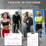 Mworld Smart Ring, Fitness & Health Tracker with Emotional AI Analysis, Sleep Monitor, Heart Rate/SpO2 Tracking, 10ATM Waterproof for Men and Women - Ceramic Material (Black, 11)