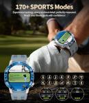 Military Smart Watch for Men(Answer/Calls),1.43''AMOLED Screen,500mAh 5ATM Waterproof,170 Sports Modes, Fitness Tracker Watch with Heart Rate/Blood Pressure/SpO2 for Android/iOS,Smartwatch Black