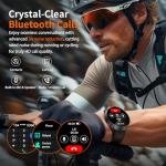 GPS Smart Watch for Men With AI (Answer/Make Call), 1.43" Micro-Spherical AMOLED Smartwatch for Android and iPhone, 150+ Sport Mode Fitness Tracker with HR, SpO2, Sleep Monitor, 5ATM Waterproof