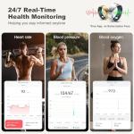 RIFESI Smart Ring for Women Men, Fashion Minimalist Fitness Ring & Sleep Tracker Ring with Heart Rate, SPO₂,Blood Pressure,5ATM Waterproof Health Ring, No Subscription, Gift(Size 10,Silver)