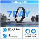 Smart Bracelet for Women, Health Activity Fitness Trackers, 24/7 Heart Rate, Blood Oxygen & Stress Monitor, 24H Sleep Tracker, Smart Wristband with Free APP 2 Bands, Valentine’s Day Gift for Women