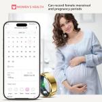RIFESI Smart Ring for Women Men, Fashion Minimalist Fitness Ring & Sleep Tracker Ring with Heart Rate, SPO₂,Blood Pressure,5ATM Waterproof Health Ring, No Subscription,Gift (Size 8, Gold)