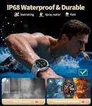 Military Smart Watch for Men(Answer/Calls),1.43''AMOLED Screen,500mAh 5ATM Waterproof,170 Sports Modes, Fitness Tracker Watch with Heart Rate/Blood Pressure/SpO2 for Android/iOS,Smartwatch Black