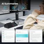 H1E USB C Docking Station with AI Voice Recorder, Free Transcription & Summarization, 4K HDMI, 1Gbps Ethernet, 5Gbps Data Transfers, 83W PD, Laptop Docking Station for Windows/Mac/ChromeOS (H1E)