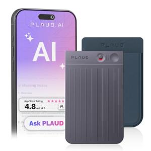 PLAUD AI Voice Recorder, Note AI Note Taking Device, Transcribe & Summarize, Support 112 Languages, 64GB Black Digital Audio Recorder for Lectures, Meetings, Calls, with Magnetic Dark Blue Case