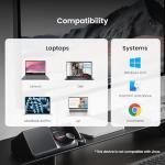 H1E USB C Docking Station with AI Voice Recorder, Free Transcription & Summarization, 4K HDMI, 1Gbps Ethernet, 5Gbps Data Transfers, 83W PD, Laptop Docking Station for Windows/Mac/ChromeOS (H1E)