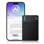 AI Voice Recorder, Transcribe & Summarize AI Audio Recorder, Support 121 Languages, 64GB Memory, Wireless Charging, App/Web Control, Digital Recording Device for Lectures, Meetings, Calls, Black