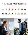 Wooask A8 Translation Earbuds, AI Translation Earbuds Real Time No APP Needed, No Subscription, 2025 Latest Two-Way Translator Device Support ChatGPT/Recording for Travel, Business, Learning Language