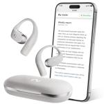 VIAIM OpenNote AI Recorder – Open Ear Earbuds with FlashRecord, Call Recording, Real-Time Transcription, Translation, AI Assistant, for Students, Professionals & Interview Recording, Gray