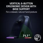 Razer Pro Click V2 Vertical Wireless Mouse: 6 Button Ergonomic Design - One Click AI Prompt - Supports Windows & Mac - Multi Device Connectivity via 2.4GHz, Bluetooth, or USB C Wired Mode - Chroma RGB