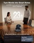 RecDot AI Voice Recorder Earbuds, viaim AI Meeting Assistant with Transcription, 17 Languages, FlashRecord, to-Do Lists & Summaries with viaim AI, 48dB ANC for Meetings, Interviews & Lectures, Black