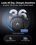 RecDot AI Voice Recorder Earbuds, viaim AI Meeting Assistant with Transcription, 17 Languages, FlashRecord, to-Do Lists & Summaries with viaim AI, 48dB ANC for Meetings, Interviews & Lectures, Black