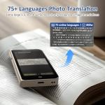 Language Translator Device, ChatGpt AI Translator, Instant Two-Way Voice Translation in 139 Languages, No WiFi Needed Real-Time Translation, Voice/Photo/Recording/Offline for Business Study Travel