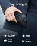 AI Voice Recorder, Transcribe & Summarize AI Audio Recorder, Support 121 Languages, 64GB Memory, Wireless Charging, App/Web Control, Digital Recording Device for Lectures, Meetings, Calls, Black