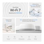 TP-Link Deco BE25 Dual-Band BE5000 WiFi 7 Mesh Wi-Fi System | 4-Stream 5 Gbps, 240 Mhz | Covers up to 6,600 Sq.Ft | 2X 2.5G Ports Wired Backhaul | VPN,MLO, AI-Roaming, HomeShield, 3-Pack